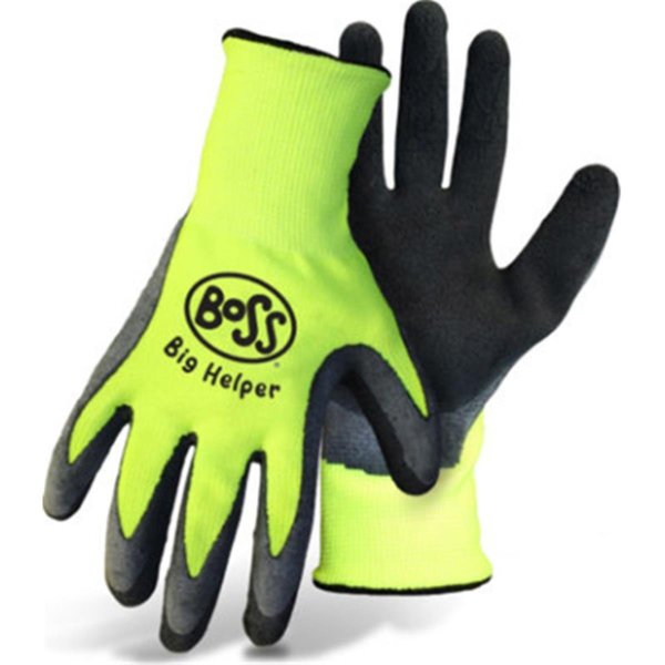 Boss Boss 8412K Kids Big Helper High Visibility Nylon Knit Latex Palm 8412K